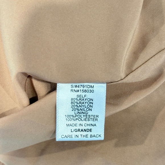 Love Tree Womens Dress Brown Crochet Waist Ruffle Hem Spaghetti Strap L - Picture 9 of 13